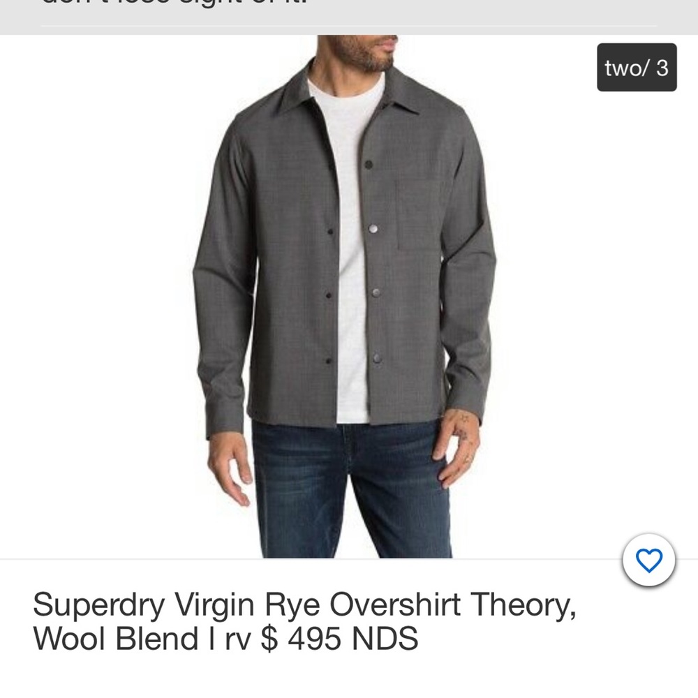 THEORY Super dry wool over shirt - Picture 7 of 10